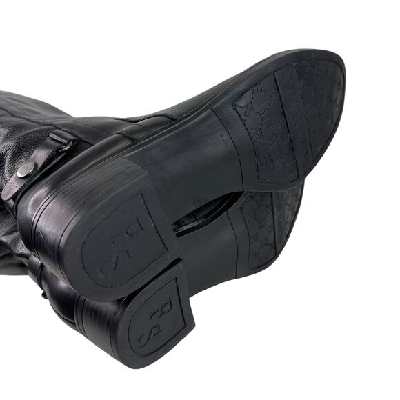 FRANCO SARTO Womens Black Side Zip Knee High L-Crash Riding Boots Size 6.5 WC - Picture 7 of 13